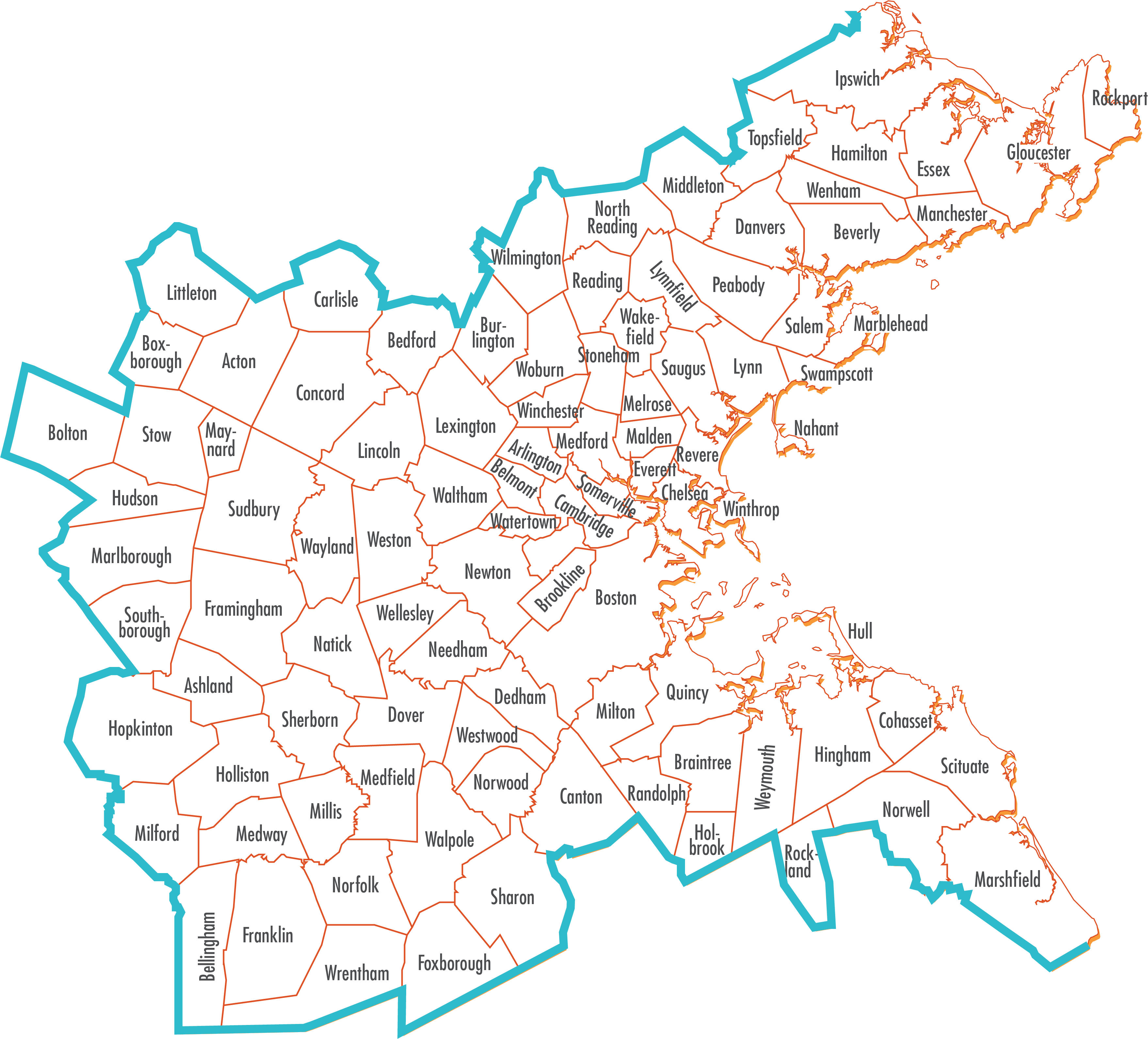 This map shows the municipalities that are within the MPO region.